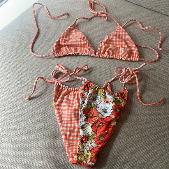 Other - VDM REVERSIBLE ORANGE TIE UP BIKINI